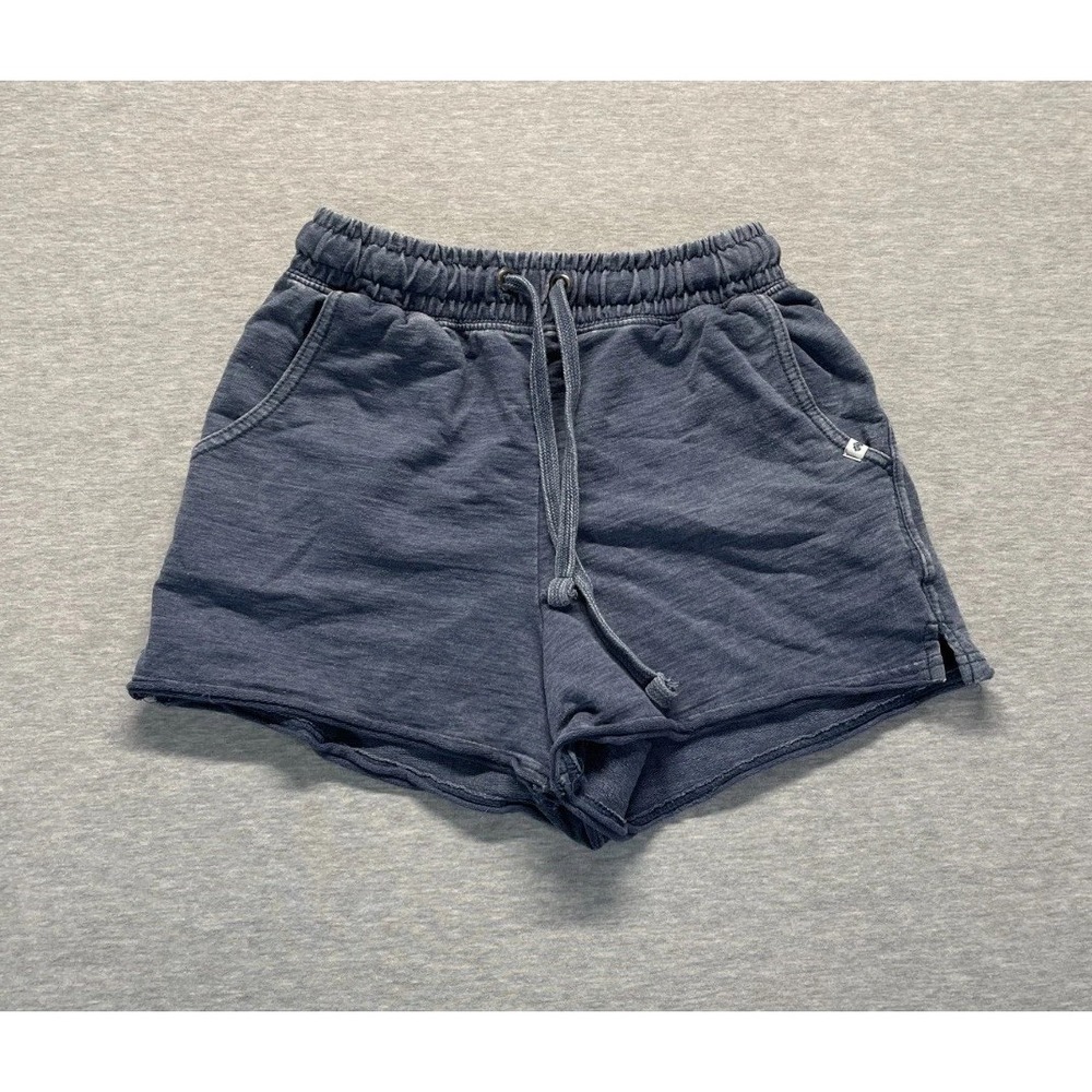 Wallflower Sweat Shorts Womens S Heather Blue Elastic Drawstring Waist Raw Hem